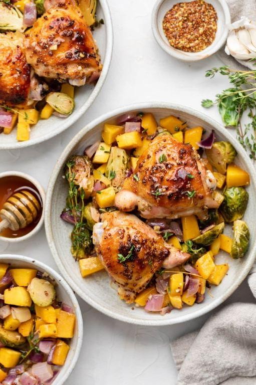 Honey Mustard Chicken Thighs with Vegetables