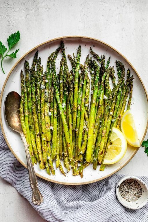 Honey Mustard Glazed Air Fryer Asparagus