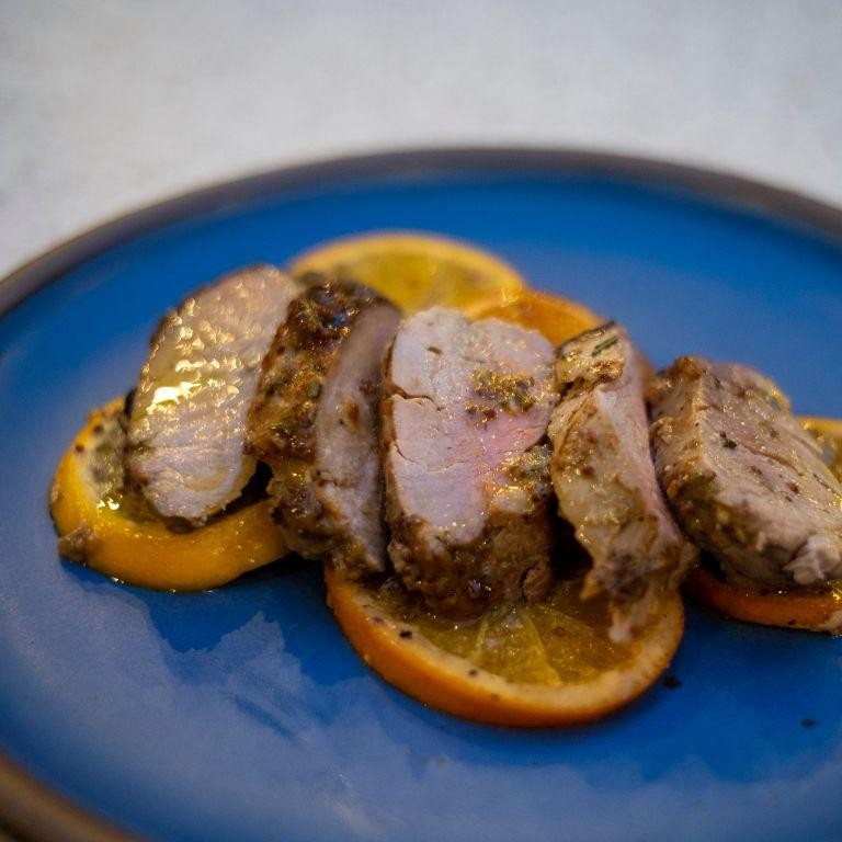 Honey Mustard Glazed Breaded Pork Tenderloin