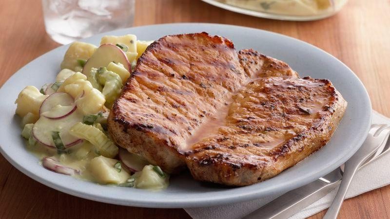 Honey Mustard Glazed Butterfly Pork Chops