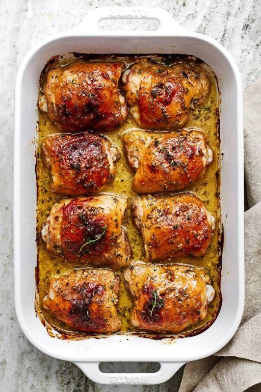 Honey Mustard Glazed Chicken Thighs