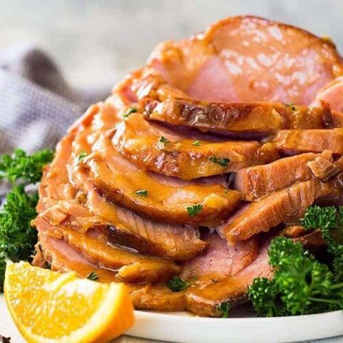 Honey Mustard Glazed Ham with Sweet Potatoes