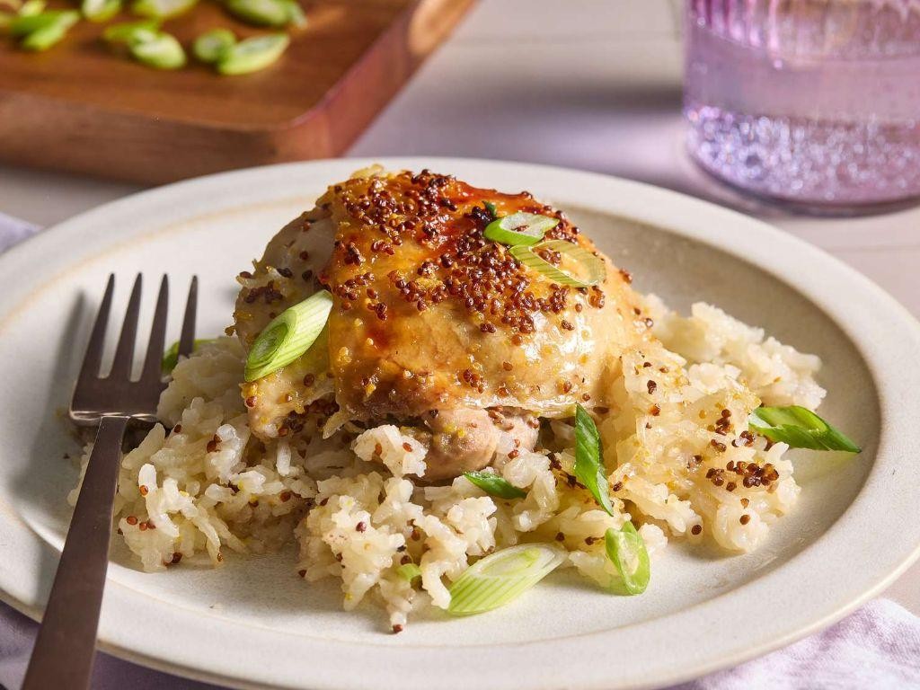 Honey Mustard One Pan Chicken and Rice