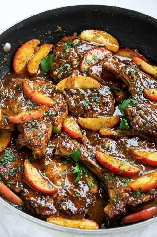 Honey Mustard Pork Chops with Apples