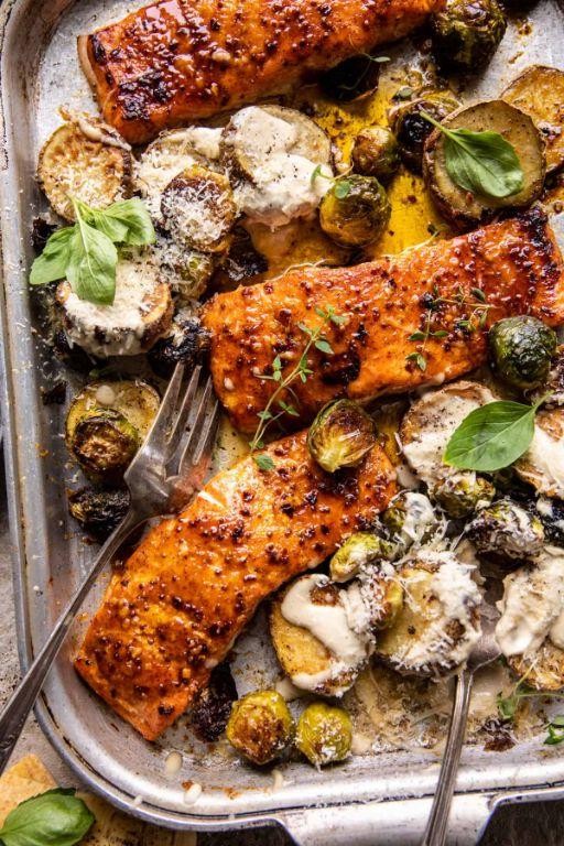 Honey Mustard Salmon with Crispy Kale Chips