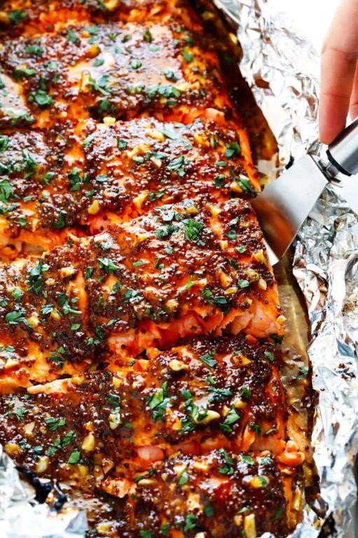 Honey Mustard Salmon with Vegetables in Foil