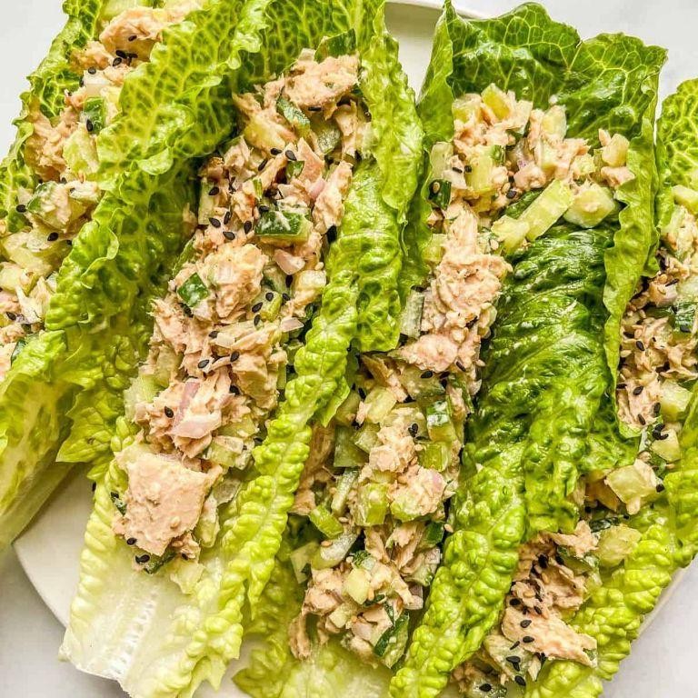 Honey Mustard Tuna Salad Lettuce Wraps
