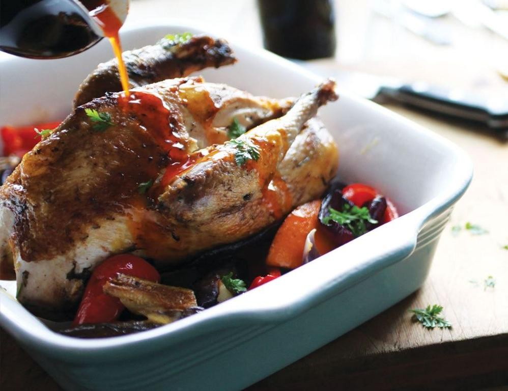 Honey-Glazed Pheasant with Root Vegetables