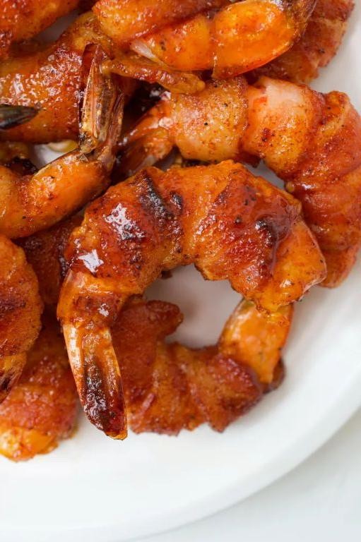 Honey-Glazed Texas BBQ Bacon-Wrapped Shrimp