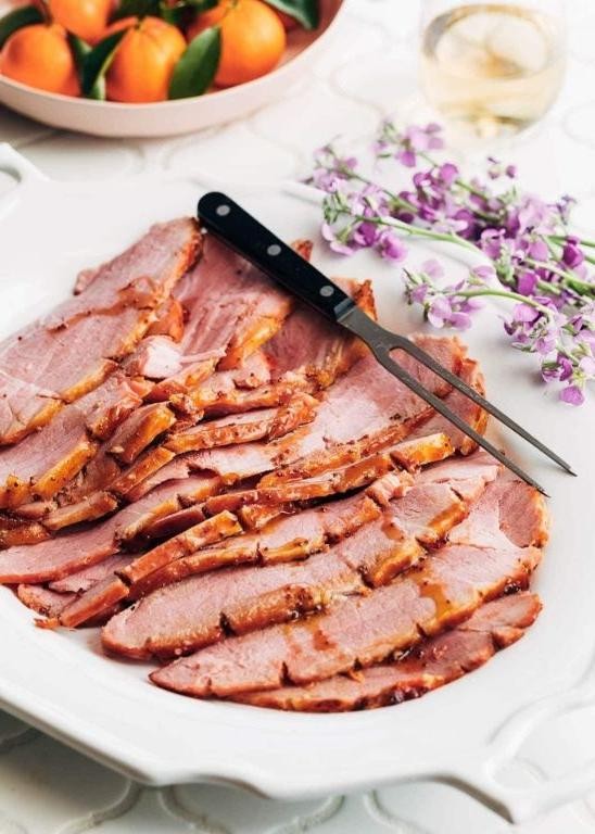 Honey-Mustard Glazed Ham Slices