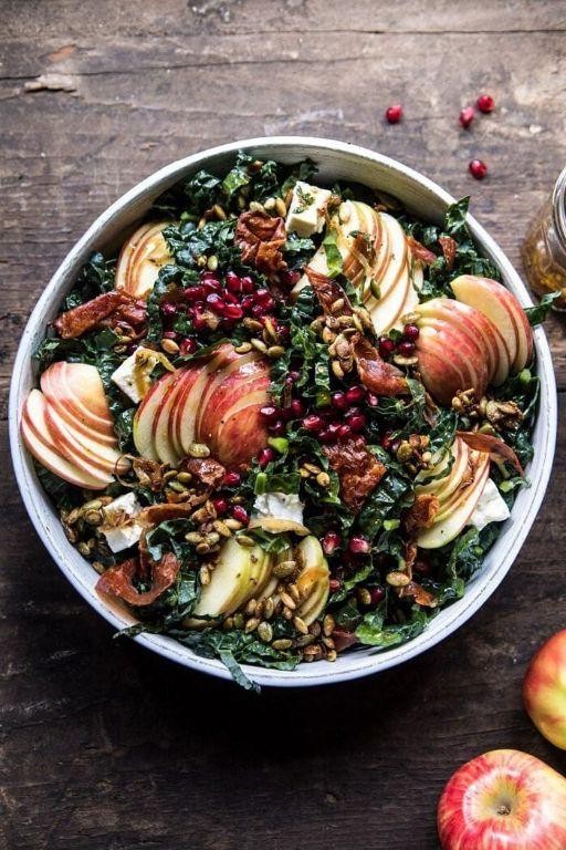 Honeycrisp Apple and Kale Salad with Pomegranate Seeds