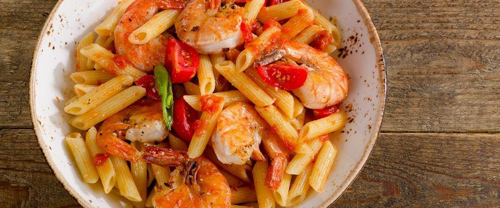 Hot Pepper Shrimp and Garlic Penne