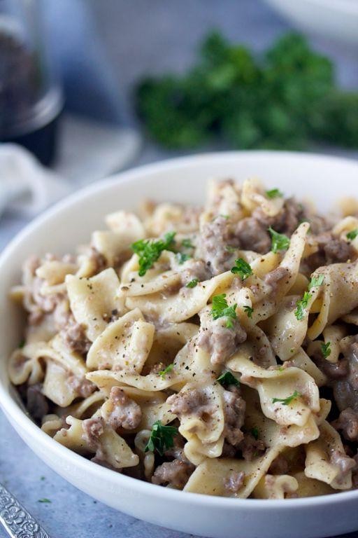 Instant Pot Ground Beef Stroganoff