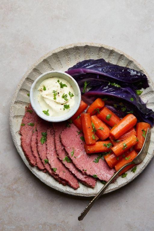 Irish-Inspired Pressure Cooker Corned Beef with Carrots and Cabbage