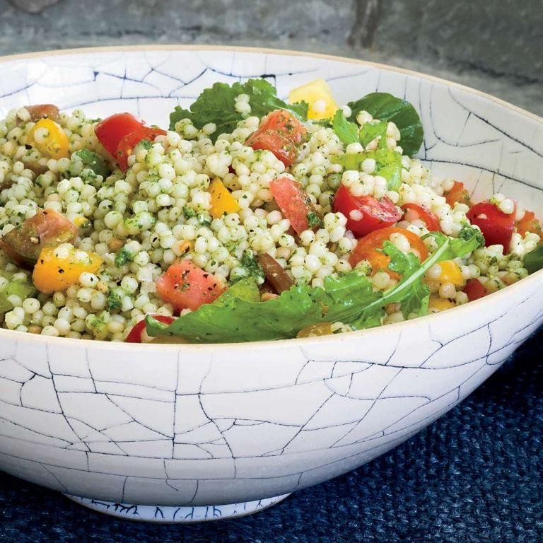 Israeli Couscous and Arugula Pesto Salad