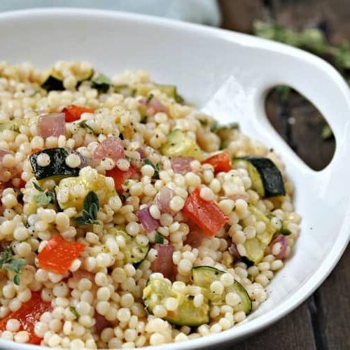Israeli Couscous and Grilled Zucchini Bowl