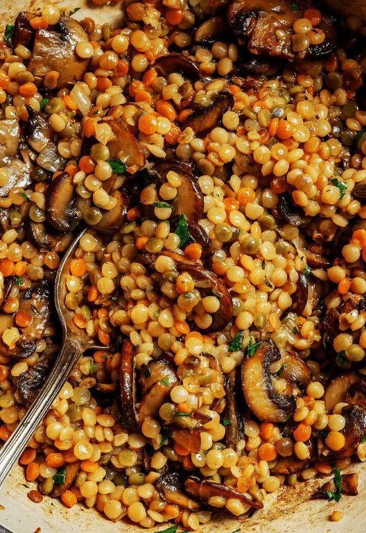 Israeli Couscous and Mushroom Medley