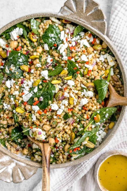 Israeli Couscous with Spinach and Feta