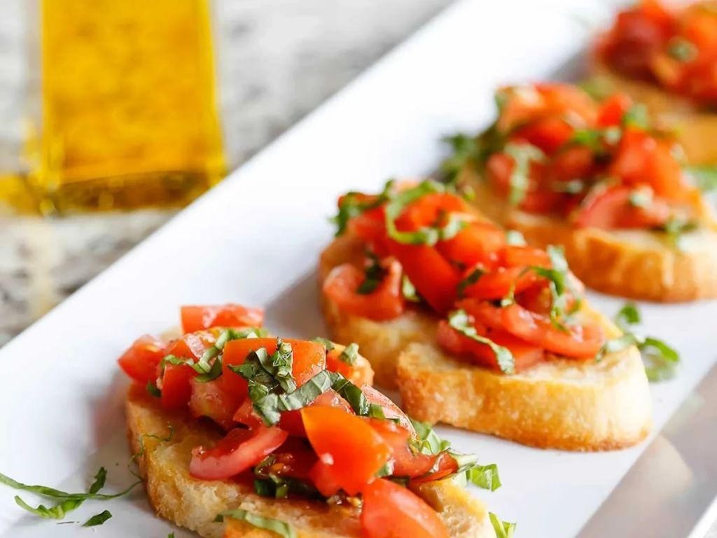 Italian Bruschetta with Fresh Basil