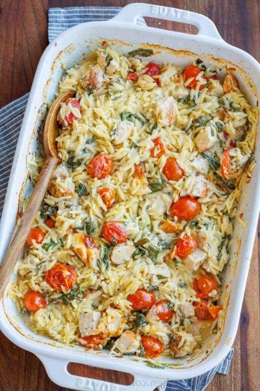 Italian Chicken Orzo Casserole