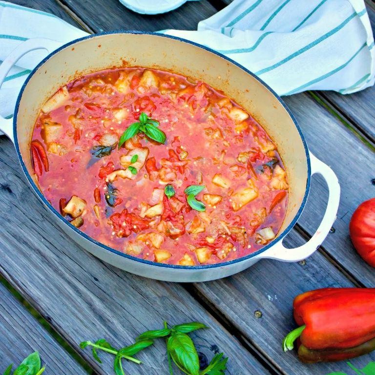 Italian Eggplant and Bell Pepper Stew