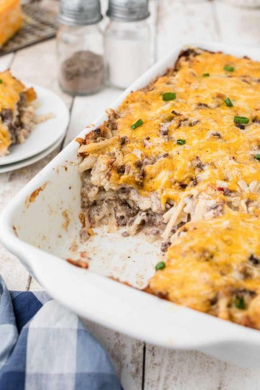 Italian Herb Hamburger and Hash Brown Casserole