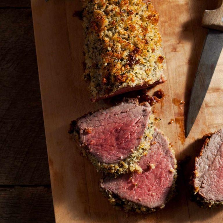 Italian Herb and Parmesan Crusted Beef Tenderloin