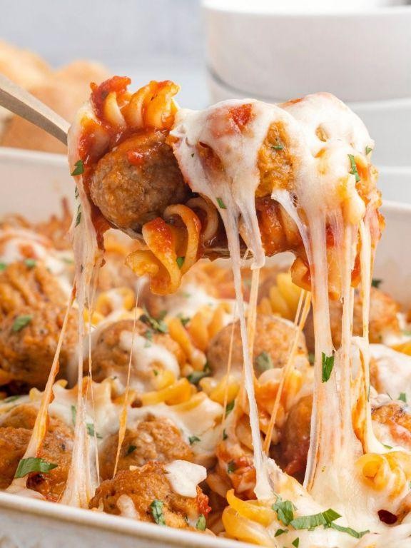 Italian Meatball and Pasta Dump Casserole