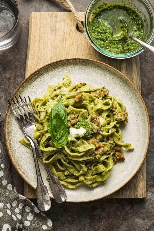 Italian Sausage and Basil Pesto Pasta