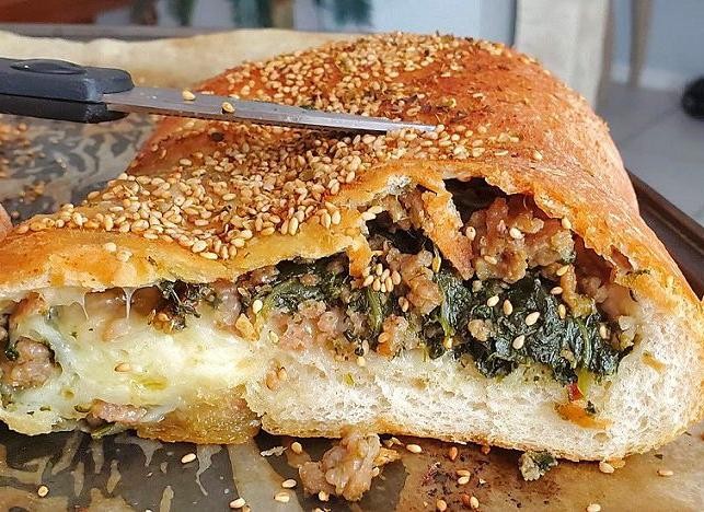 Italian Sausage and Spinach Stromboli