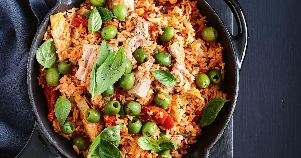 Italian Tuna and Tomato Rice Bake