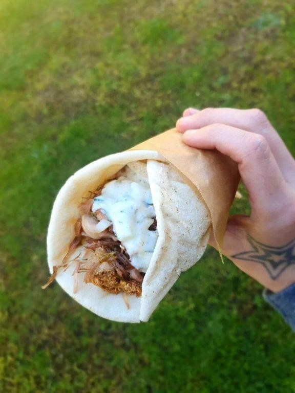 Jackfruit Souvlaki Wraps with Tzatziki