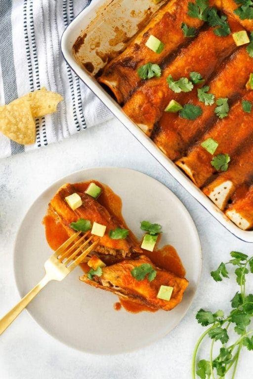 Jackfruit and Black Bean Enchiladas