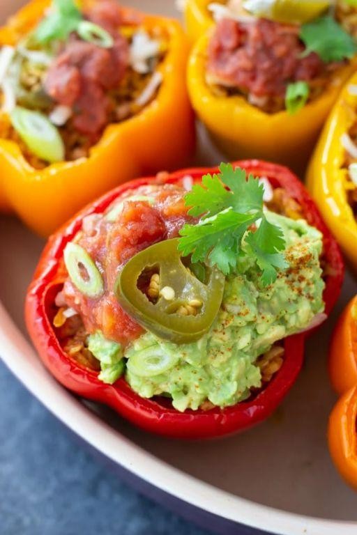 Jackfruit and Quinoa Stuffed Peppers