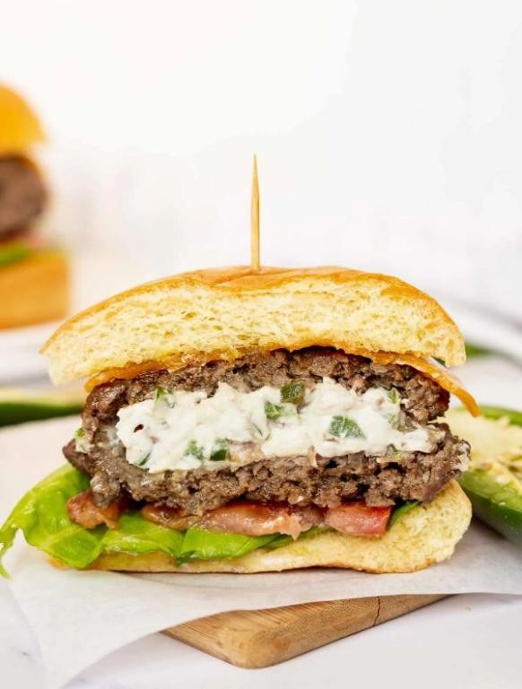 Jalapeno Cream Cheese Stuffed Burgers