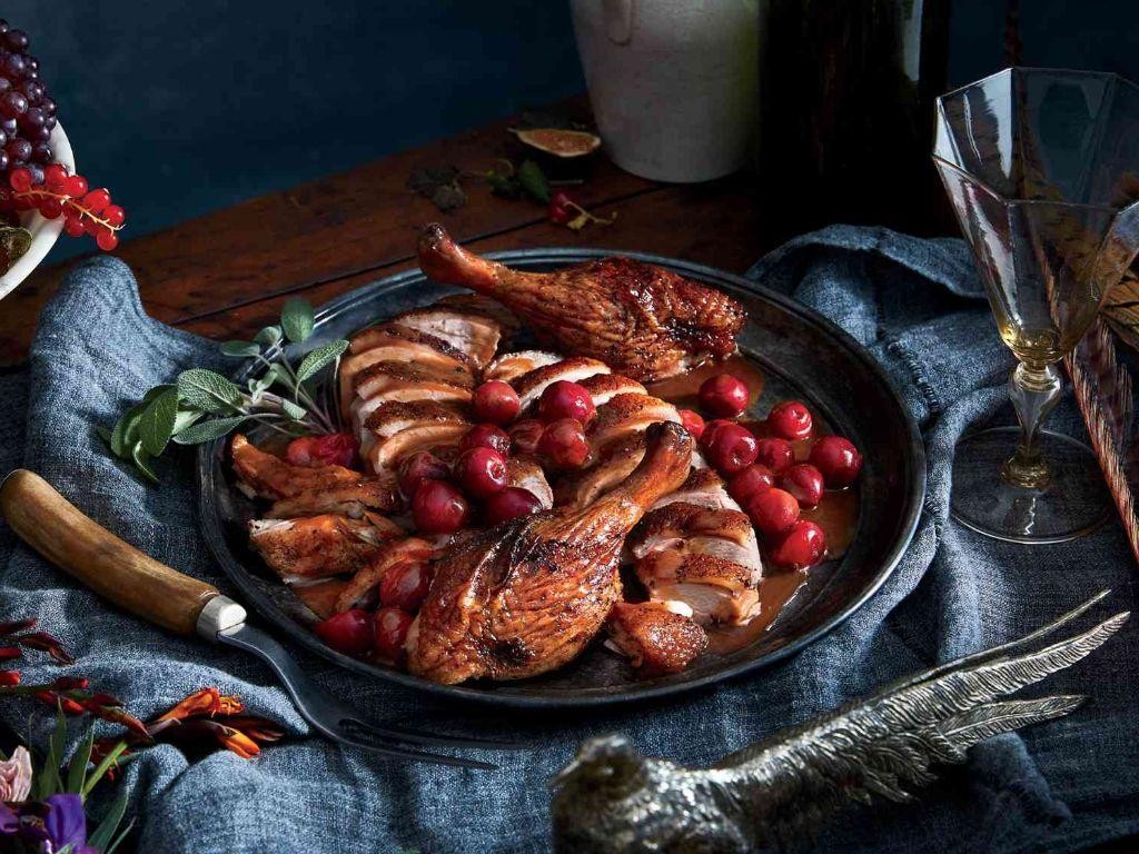 Juniper Berry and Herb-Rubbed Roast Duck