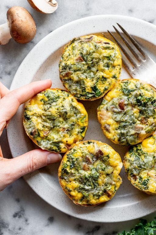 Kale and Cheddar Egg White Bites