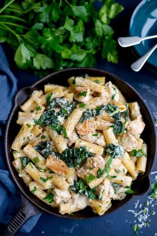 Kale and Chicken Alfredo Casserole