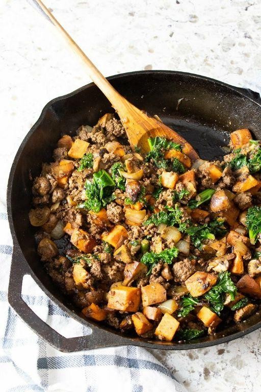 Kale and Ground Beef Breakfast Hash