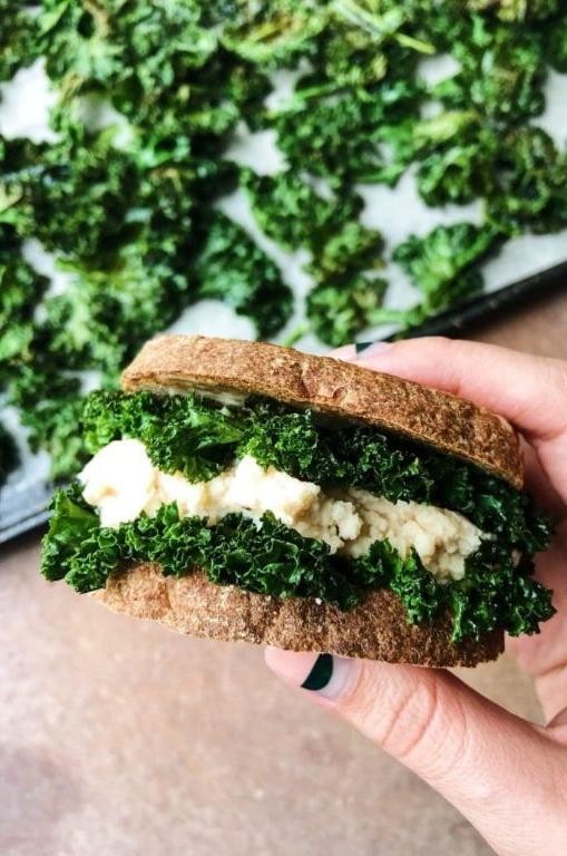 Kale and White Bean Vegan Sandwich