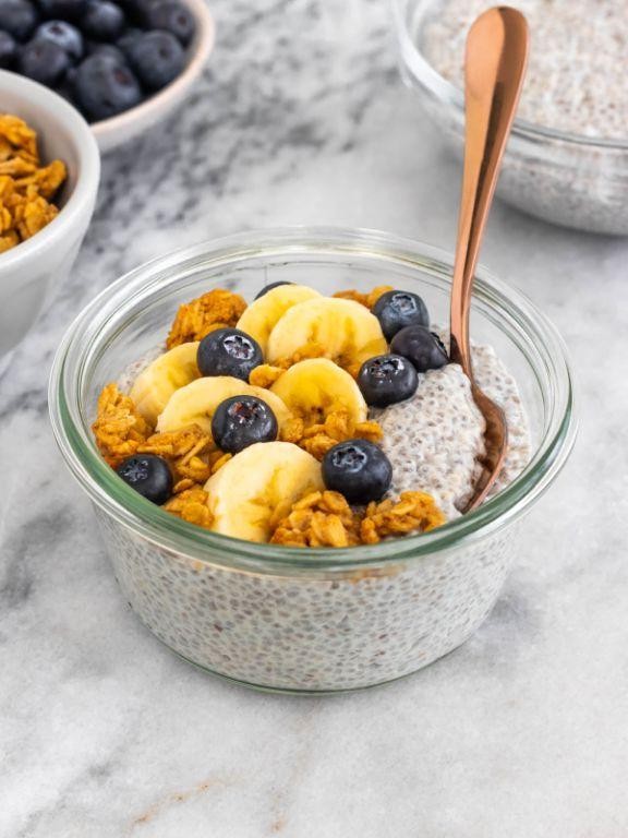 Kefir and Chia Breakfast Bowl with Nuts