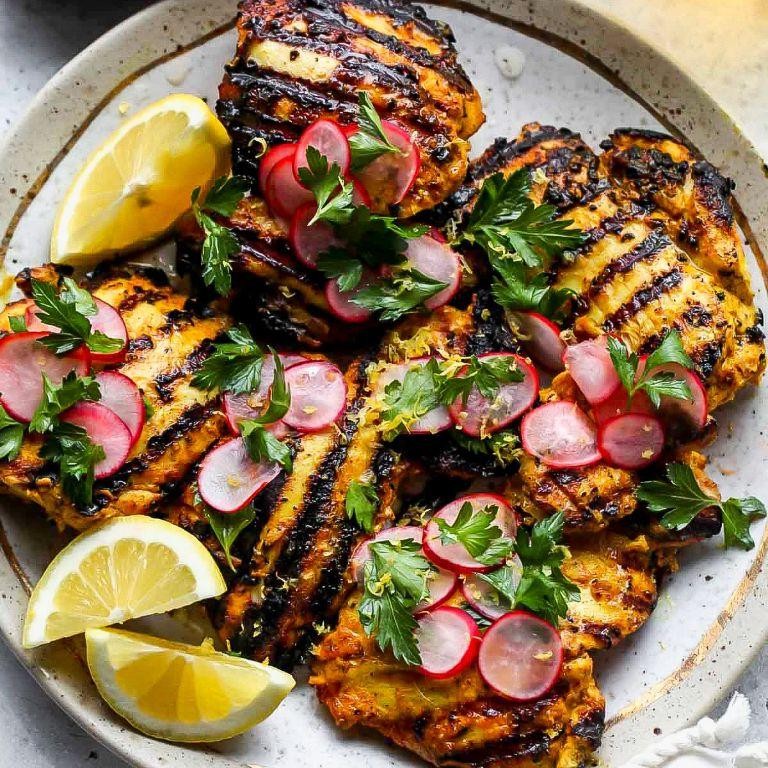 Keto BBQ Grilled Chicken with Radish Salad