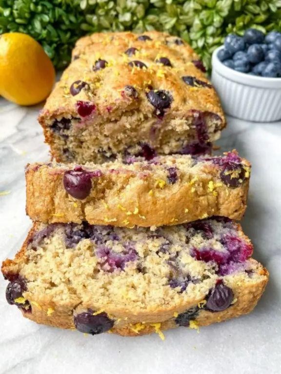 Keto Banana Bread with Blueberries and Lemon Zest