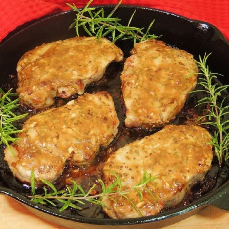 Keto Honey Mustard Pork Chops