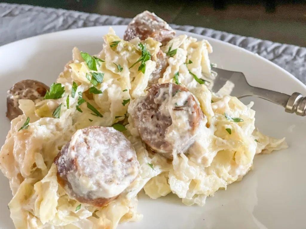 Keto Italian Sausage and Alfredo Casserole