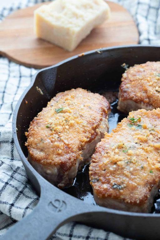 Keto Parmesan Crusted Pork Chops