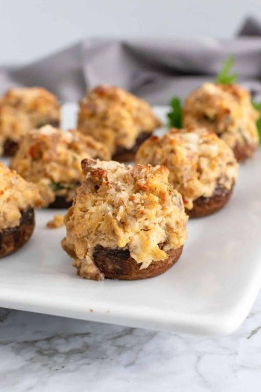 Keto Sausage and Cheese Stuffed Mushrooms