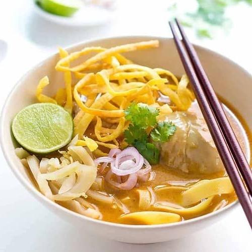 Khao Soi with Coconut Crepes