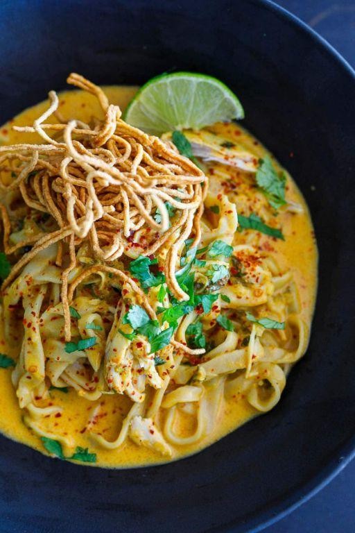 Khao Soi with Roasted Peanuts and Cilantro