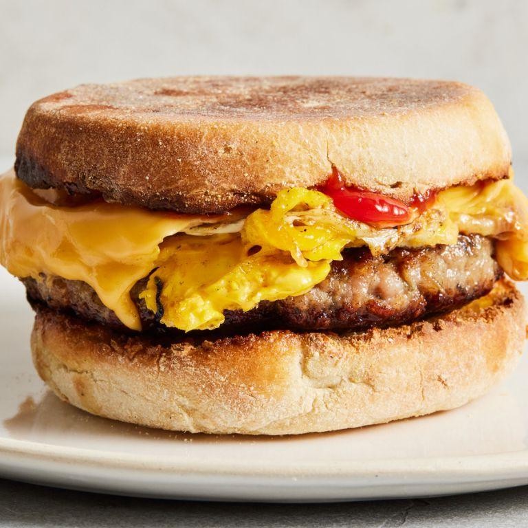 Kielbasa, Egg, and Cheese Breakfast Sandwich